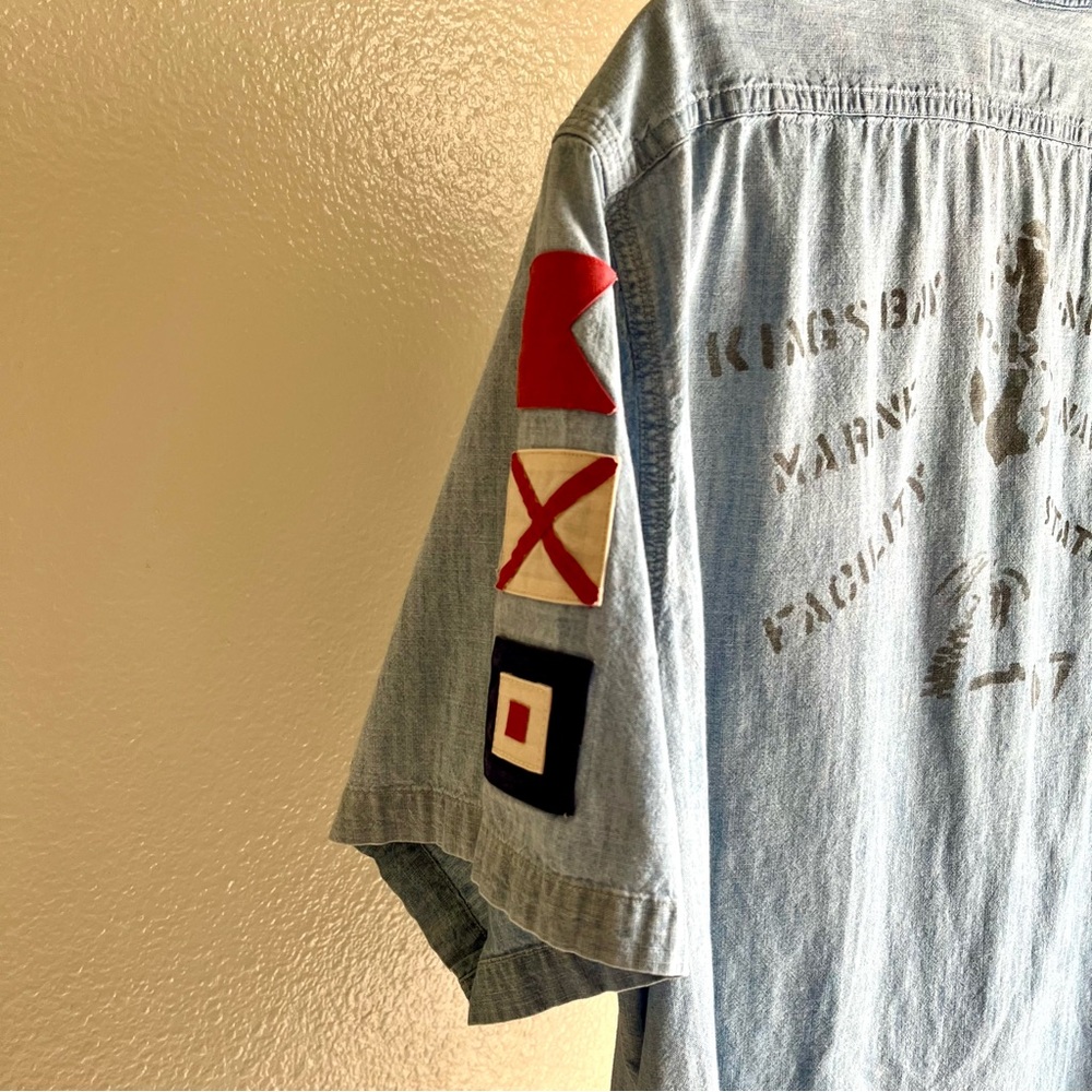Polo Ralph Lauren Nautical Marine Chambray Work Shirt Size XL - Picture 8 of 15